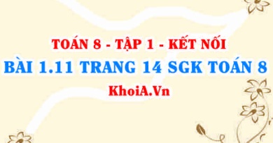 Bài 1.11 trang 14 SGK Toán 8 tập 1 Kết nối tri thức